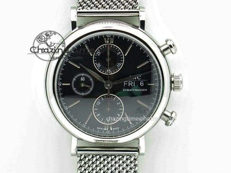 MIROTIME 0227 Attractive Portofino 37mm SS V7F 1:1 Best Edition Gray Dial Diamonds Bezel on Gray Leather Strap A 7091